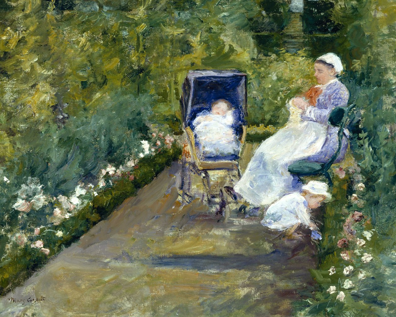 Barn i en trädgård (Barnflickan) av Mary Cassatt