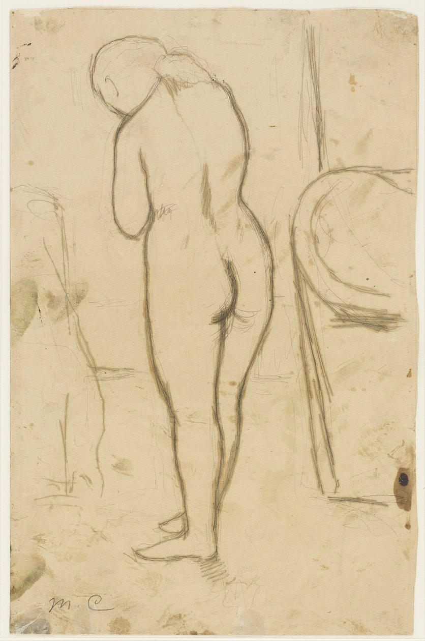 Ritning till "Standing Nude" av Mary Cassatt