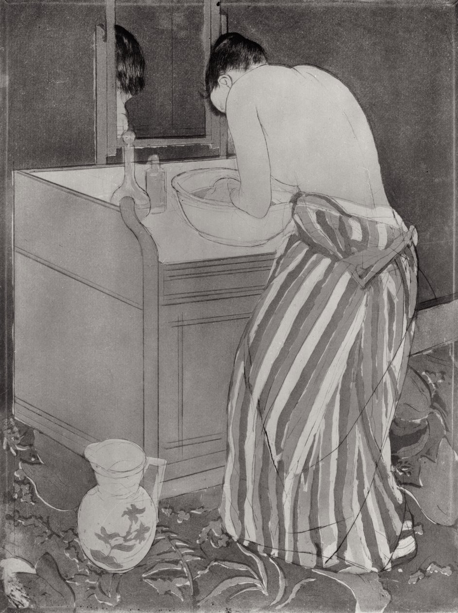 La Toilette, 1891 (torrnål och akvatint på papper) av Mary Cassatt
