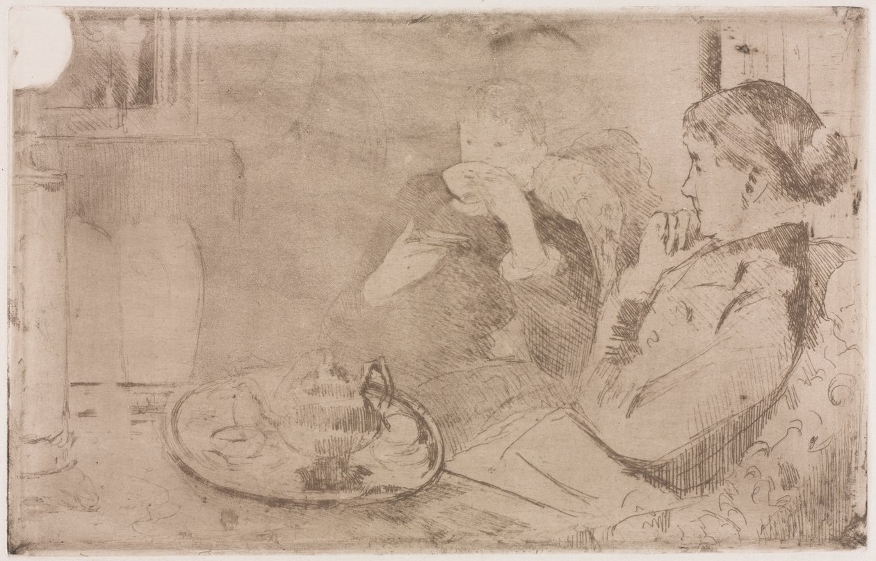 Lydia och hennes mamma på Tea, ca. 1880. av Mary Cassatt