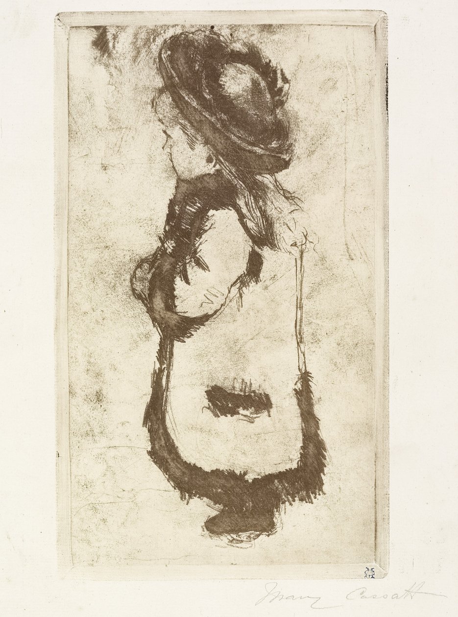 Mademoiselle Luguet i kappa och hatt, ca. 1883 av Mary Cassatt