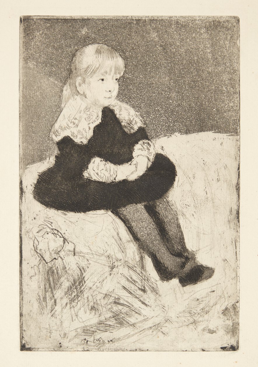 Mademoiselle Luguet sittande i en soffa av Mary Cassatt