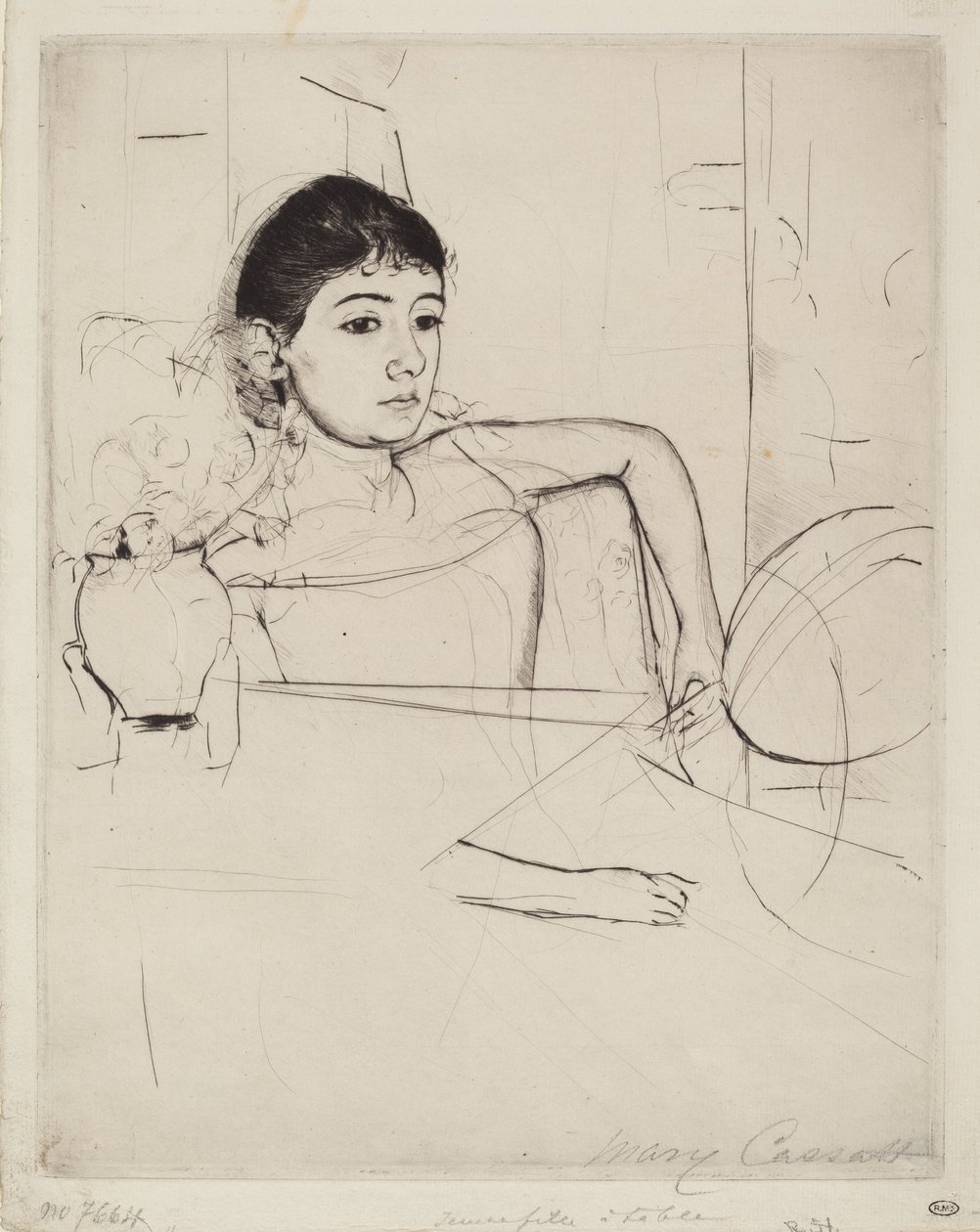 Mimi som brunett av Mary Cassatt