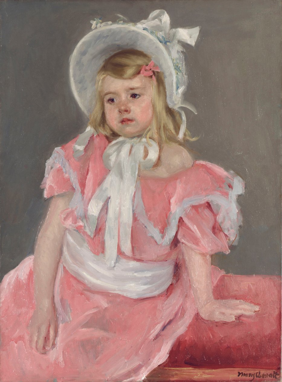 Sara sitter, lutad på sin vänstra hand av Mary Cassatt