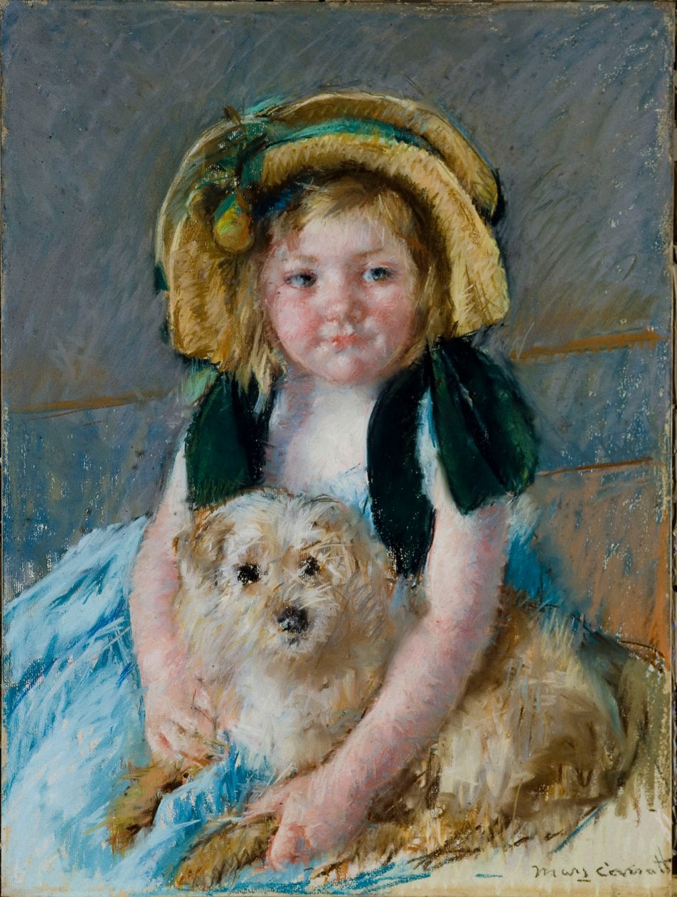 Sara med sin hund av Mary Cassatt