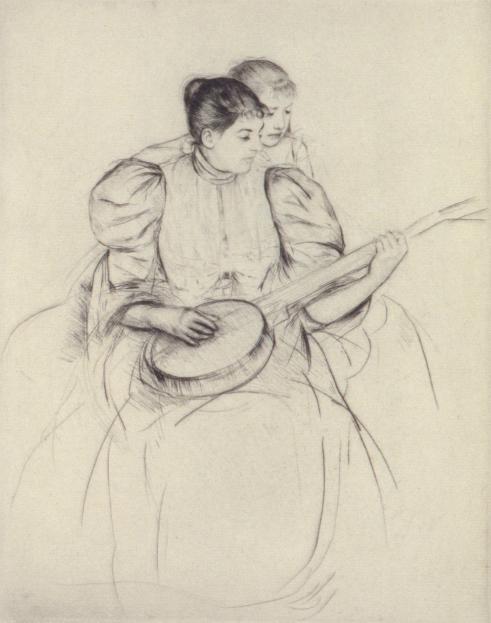 Lektionen i banjo av Mary Cassatt