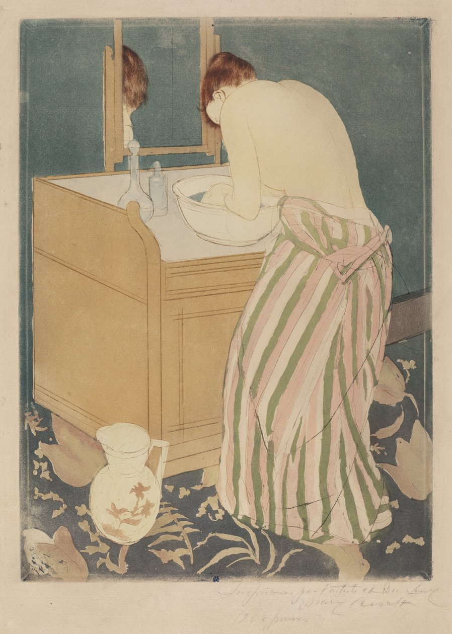 Kvinna som badar av Mary Cassatt