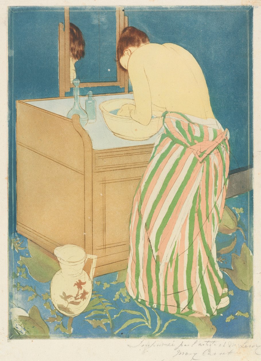 Kvinna som badar av Mary Cassatt