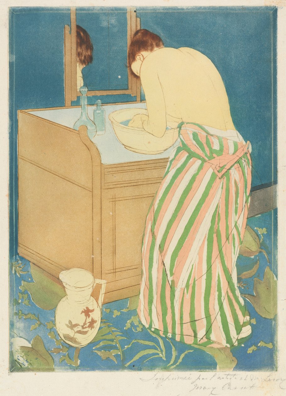 Badande kvinna av Mary Cassatt