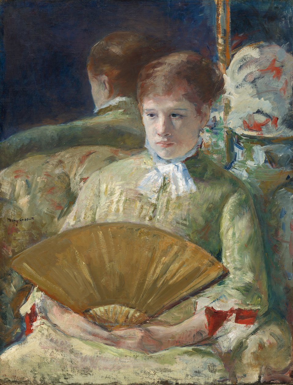 Kvinna med en fläkt, c. 18781879. av Mary Cassatt