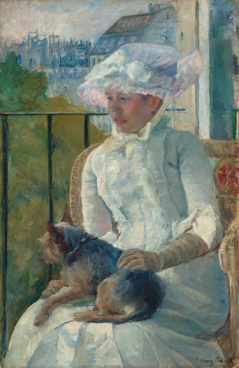 Ung flicka vid ett fönster, ca. 1883-1884. av Mary Cassatt
