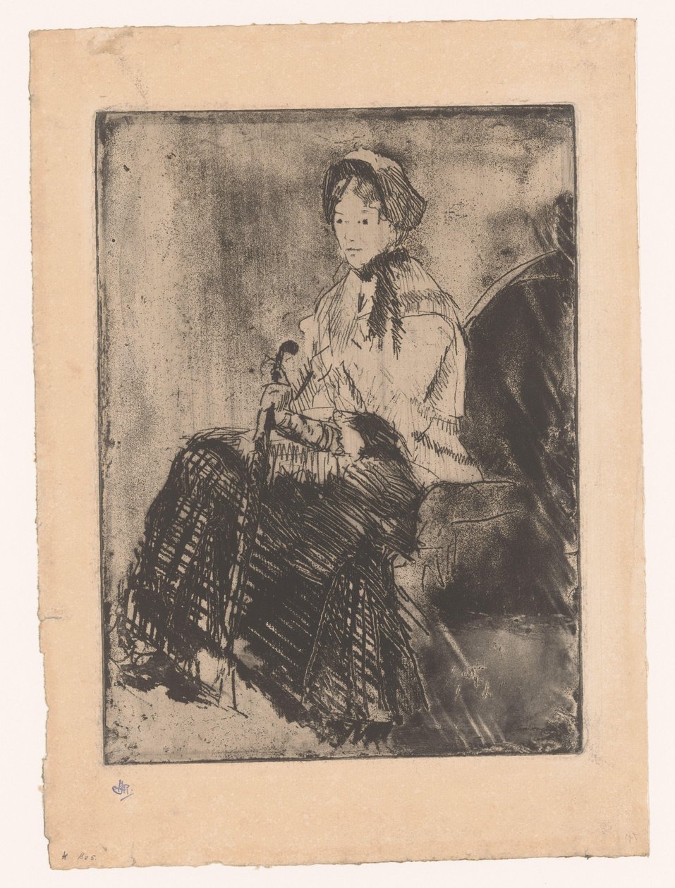 Sittande kvinna med paraply Paraplyet av Mary Cassatt