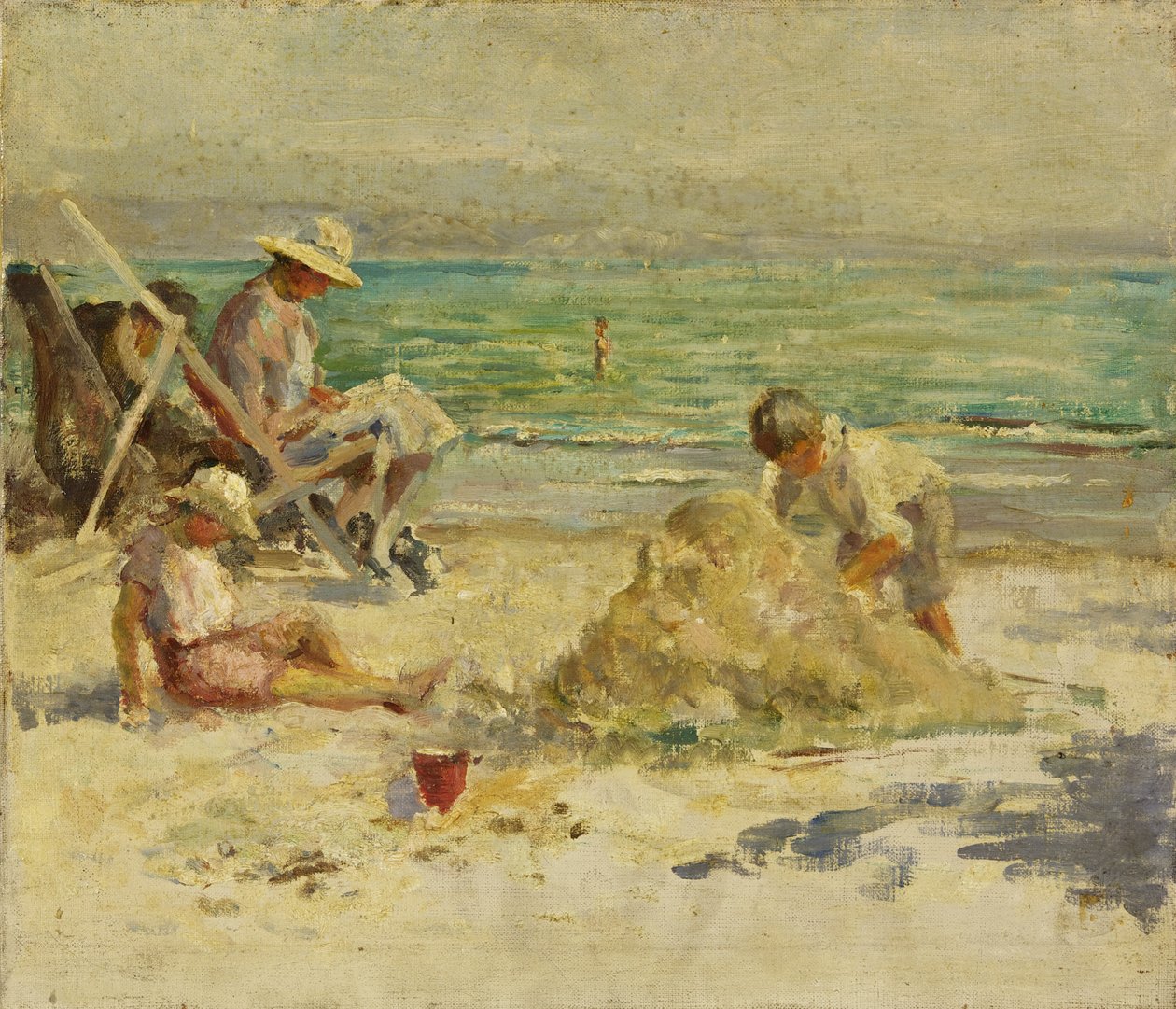 At the Seaside (olja på duk) av Mary Constance Oliver