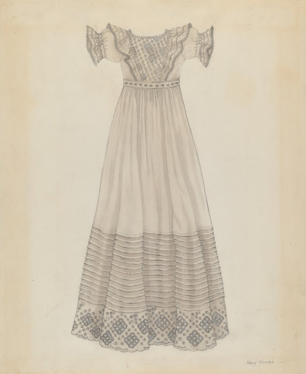 Spädbarnsklänning, ca. 1936. av Mary E Humes