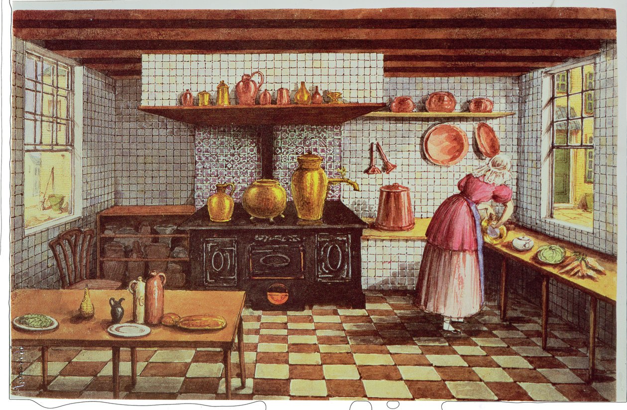 Köket på Hotel St.Lucas i Hoogstraat, Rotterdam, 1834 av Mary Ellen Best