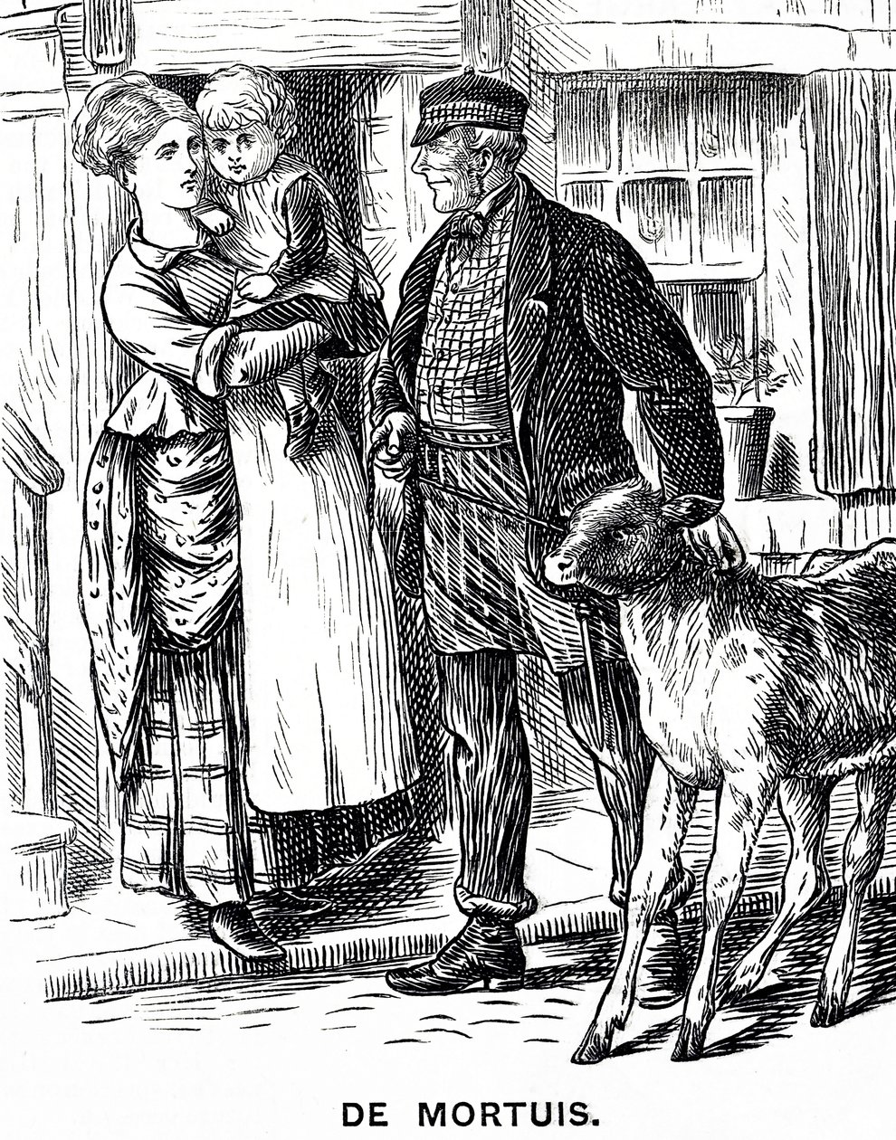 Illustration av en liten flicka som tas om hand av sina mostrar och farbror under en eftermiddag av Mary Ellen Edwards