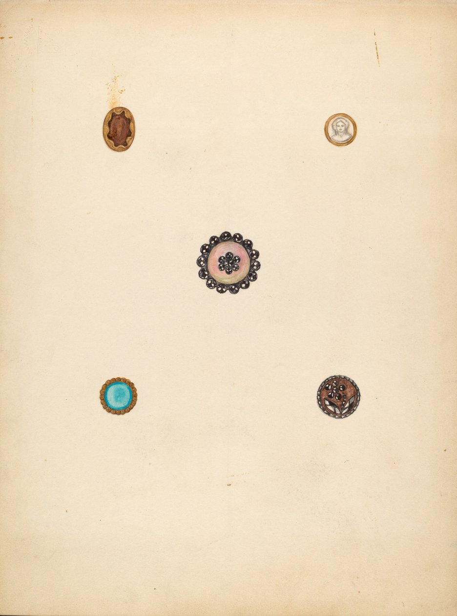 Knappar, c. 1940. av Mary Fitzgerald