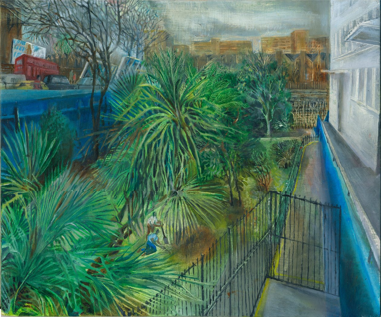 Ladbroke Grove lockdown: 2, Kensal House, 2020 (olja ombord) av Mary Kuper