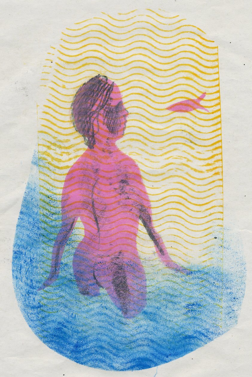 Simmare, 2018 (monoprint) av Mary Kuper