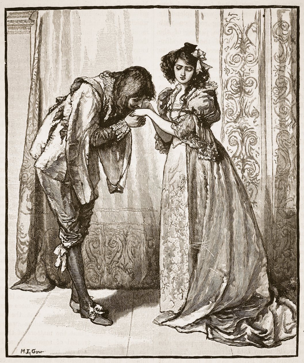 Prins Charles farväl till Infanta, illustration från "Cassell