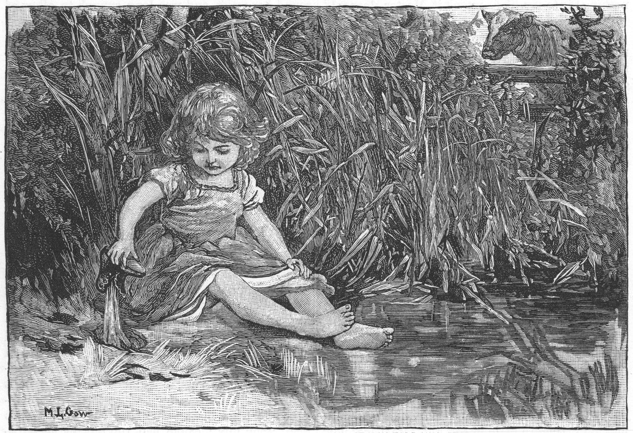 Scen från Silas Marner av George Eliot, 1882 av Mary L Gow