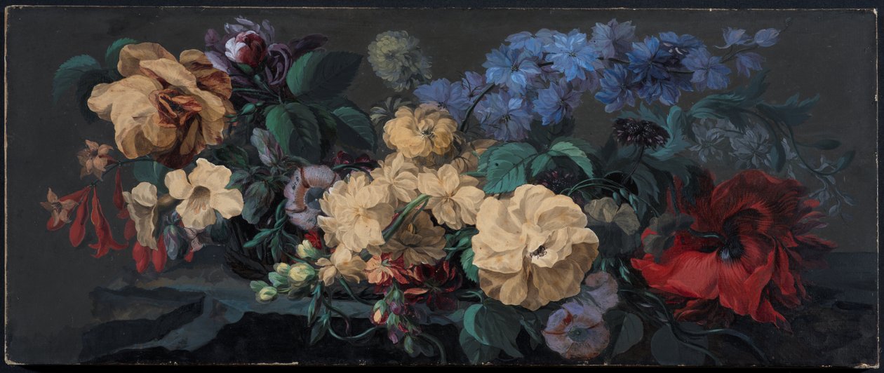 Sommarblommor på en avsats av Mary Moser