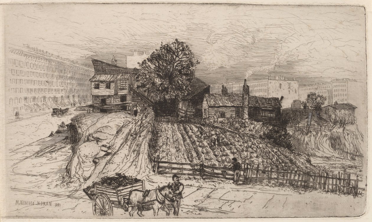 En stadsgård — New York av Mary Nimmo Moran
