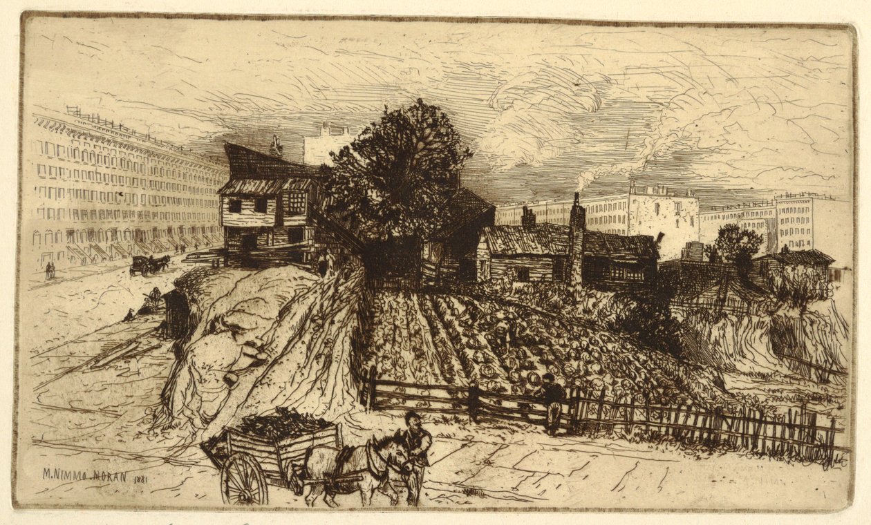 En stadsgård, New York av Mary Nimmo Moran