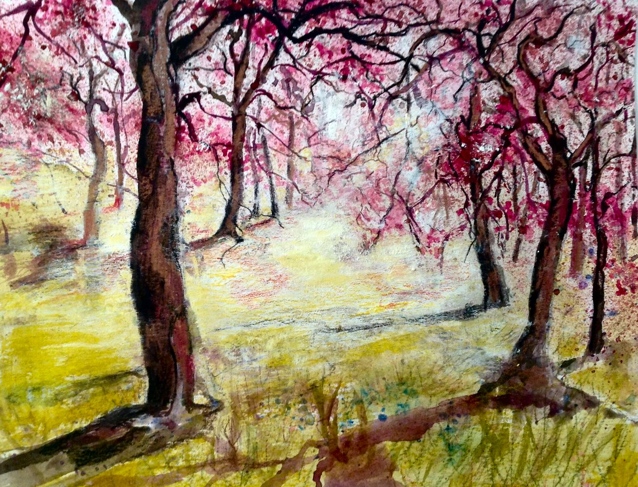 magenta blommar av Mary Smith