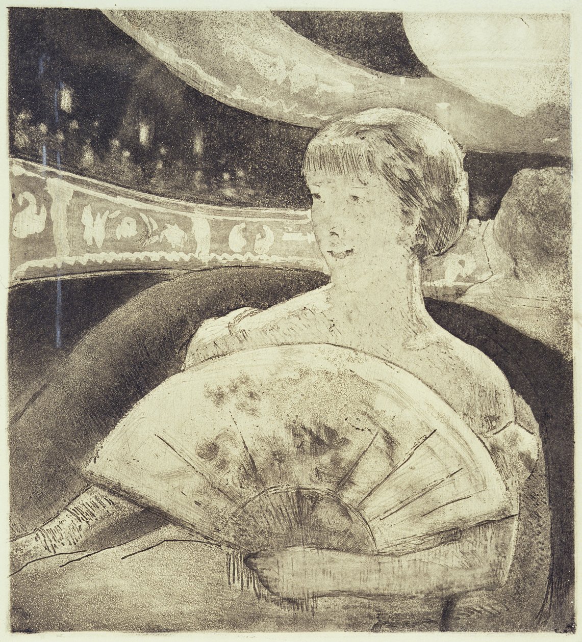 På operan (etsning i akvatint) av Mary Stevenson Cassatt