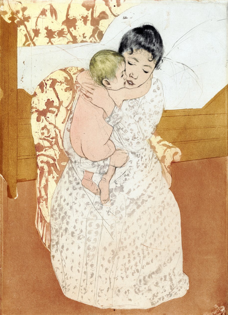 Mors smekning 1891;av Mary Cassatt av Mary Stevenson Cassatt