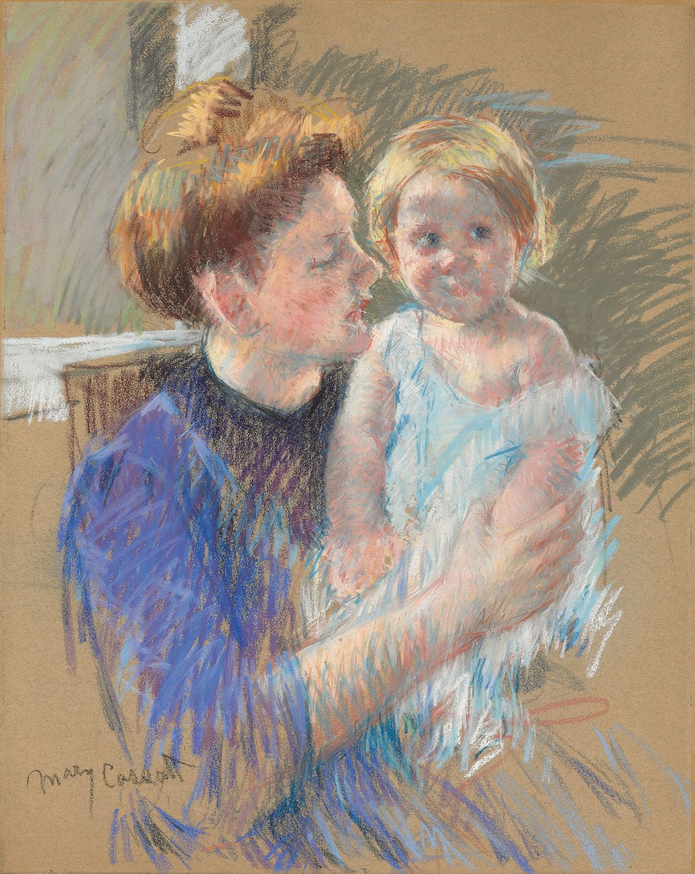 Mamma i lila håller sitt barn, ca 1914 av Mary Cassatt