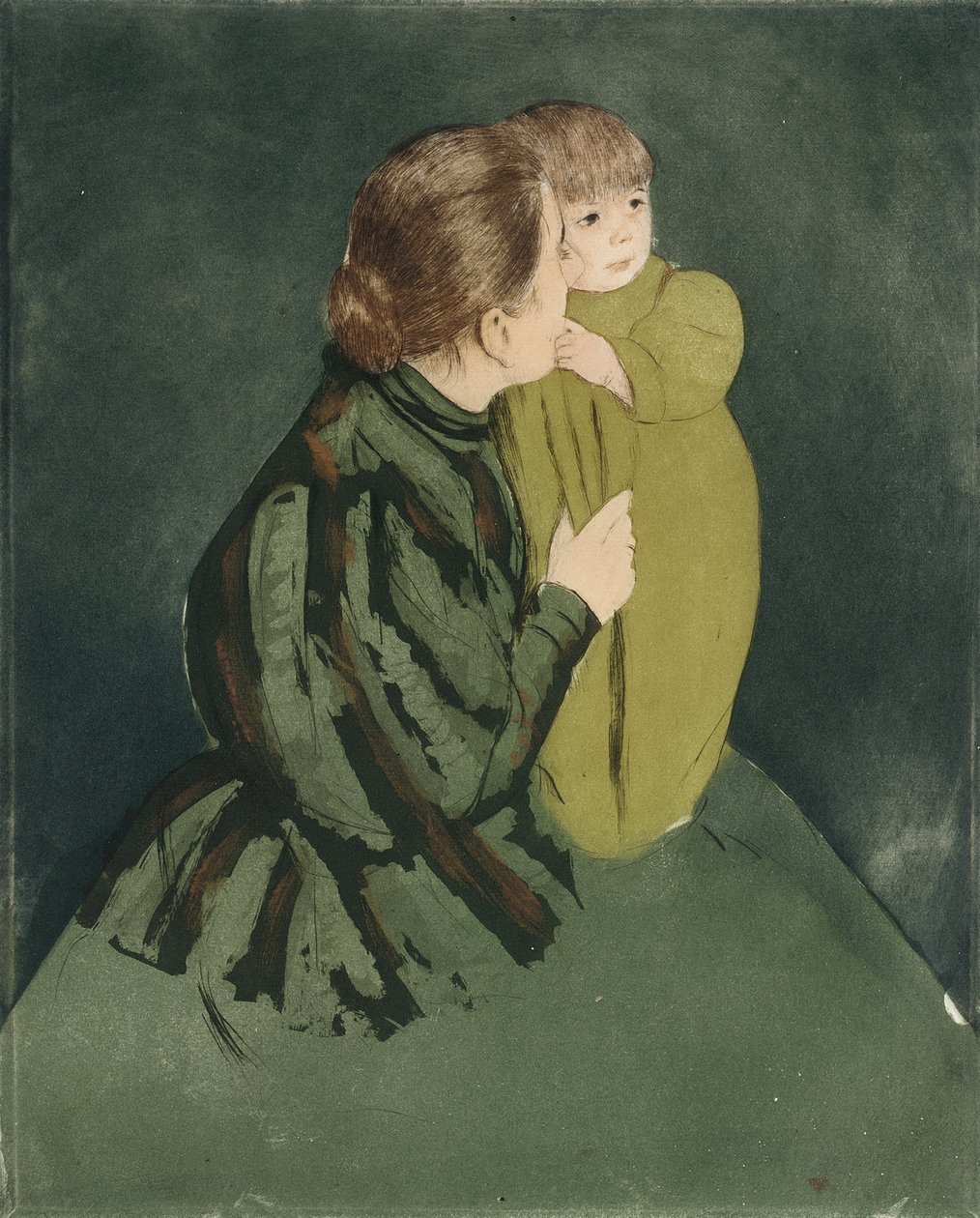 Bondemor och barn, ca 1894 (torrnål och akvatint) av Mary Stevenson Cassatt