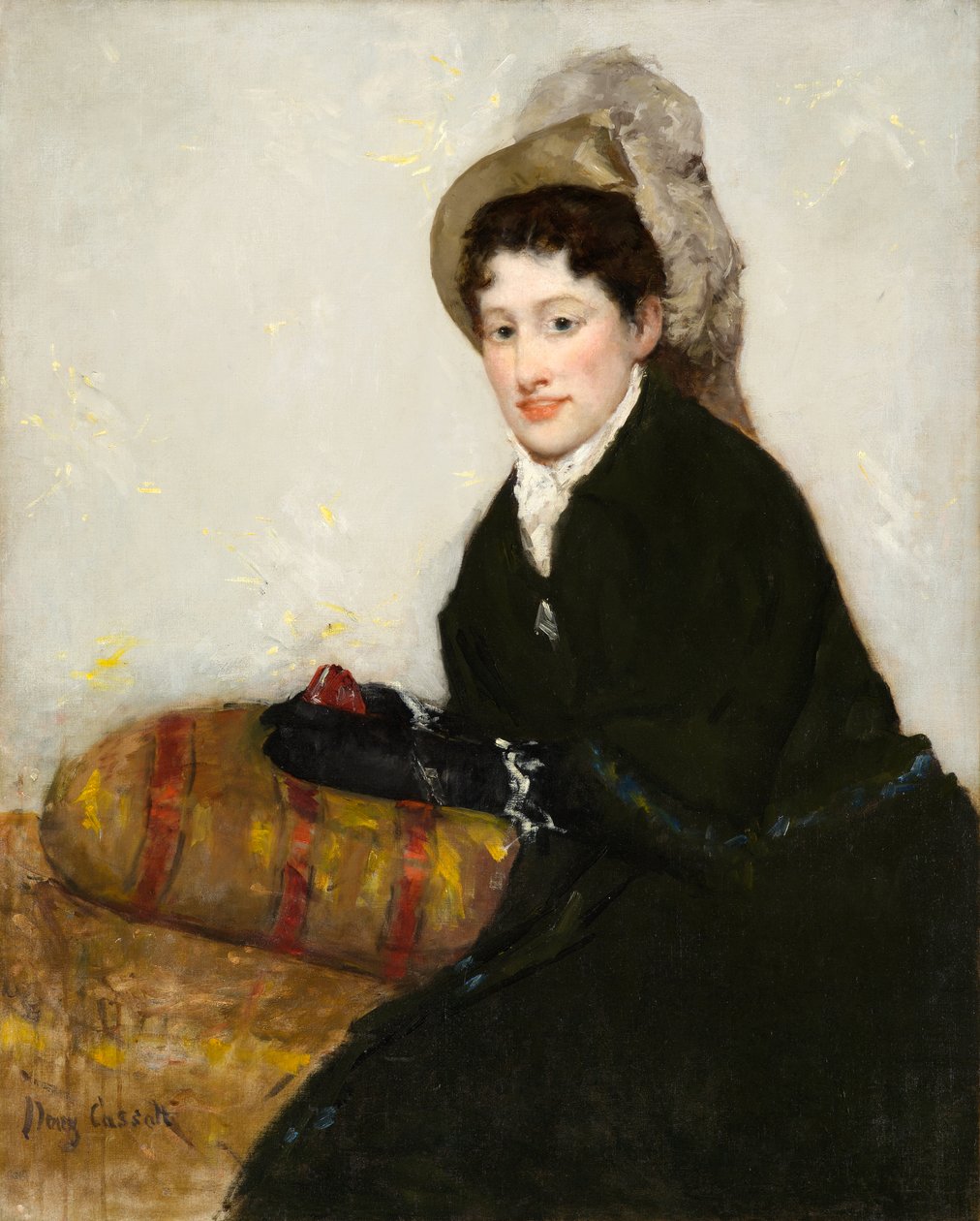 Porträtt av Madame X klädd för matiné av Mary Stevenson Cassatt