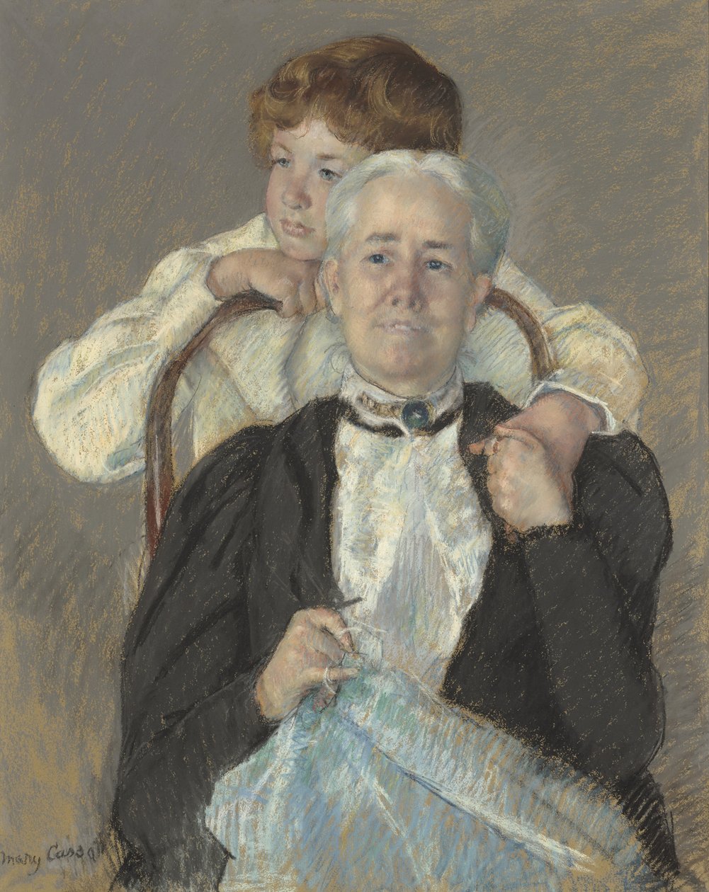 Porträtt av Mrs. Cyrus J. Lawrence med sonson R. Lawrence Oakley, ca 1897 av Mary Cassatt