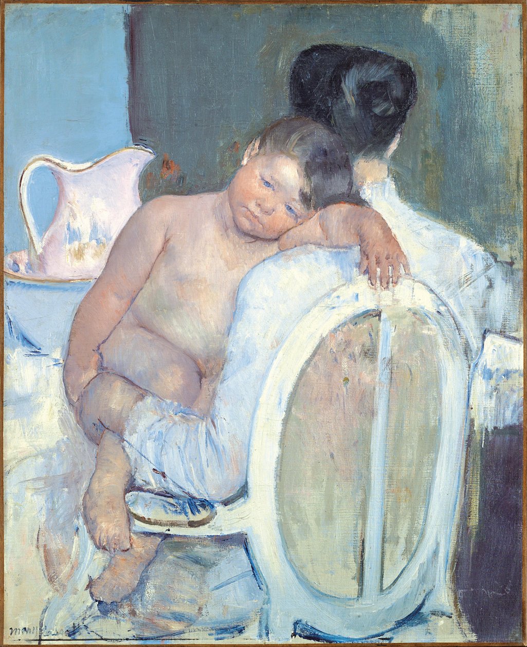 Kvinna som sitter med ett barn i famnen, c.1890 av Mary Cassatt