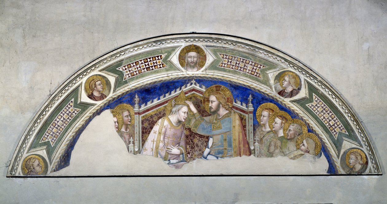Jungfru Marias kröning. Målning av Maso di Banco (verksam mellan 1335 - 1346) av Maso di Banco