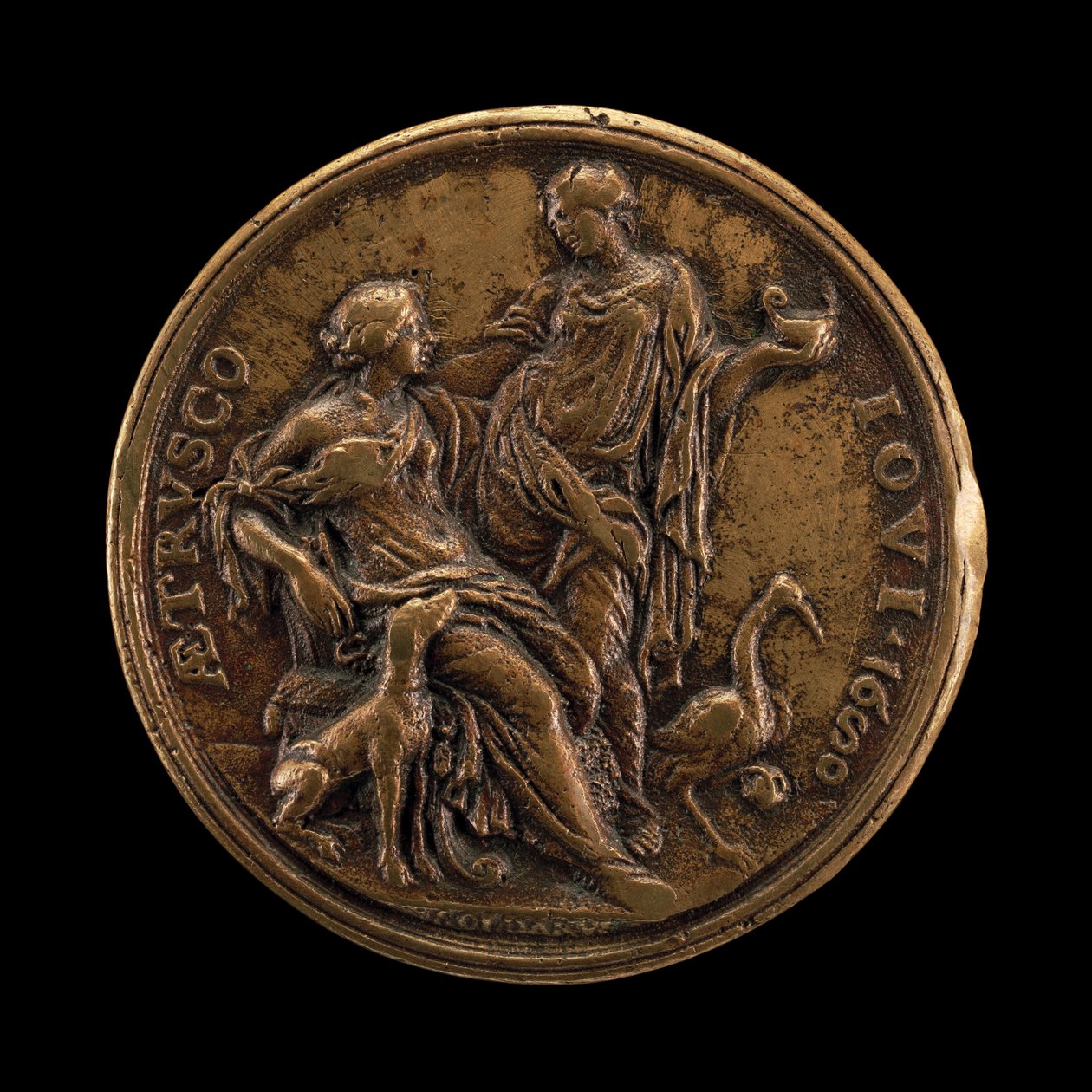 Allegory of Vigilance and Loyalty [omvänd], 1680. av Massimiliano Soldani