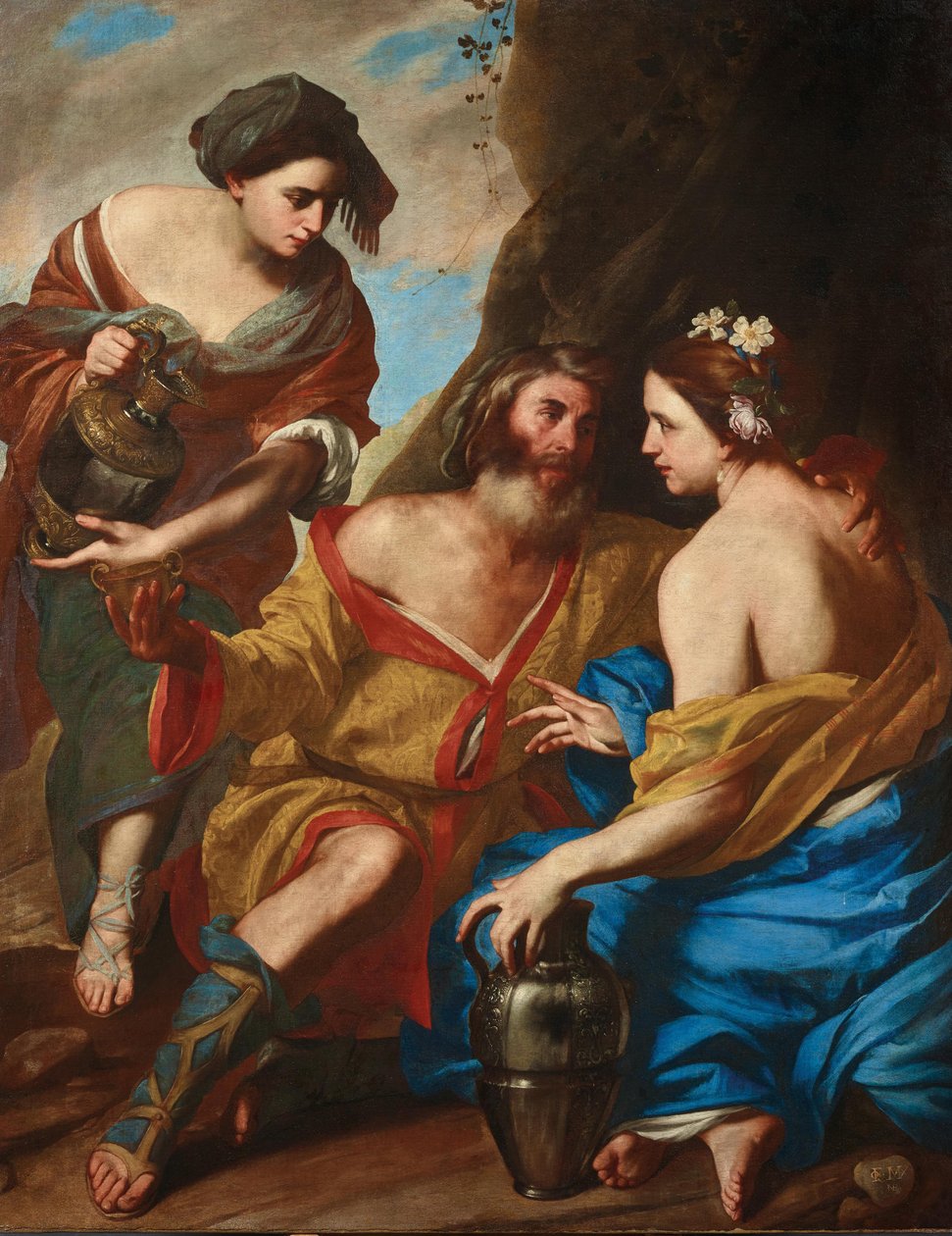 Lot och hans döttrar, 1640-talet. av Massimo Stanzione