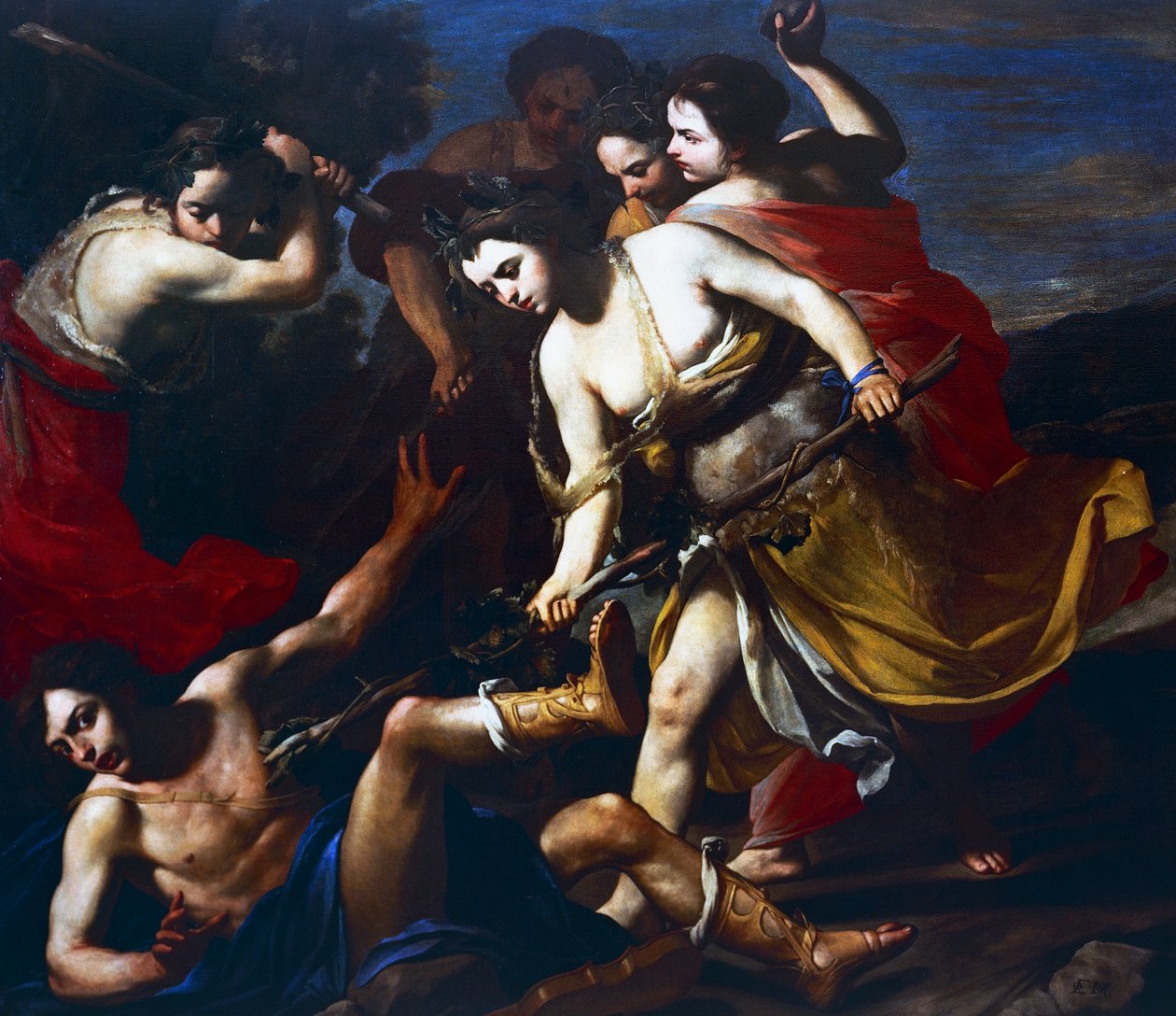 Orfeus slagen av Bacchantes av Massimo Stanzione
