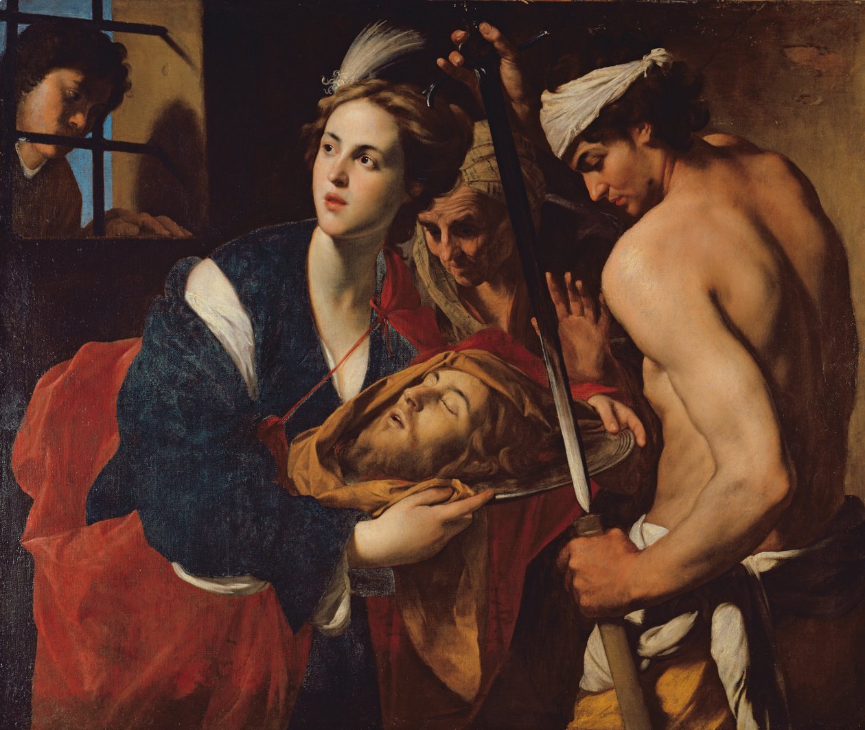 Salome med Johannes Döparens huvud (olja på duk) av Massimo Stanzioni