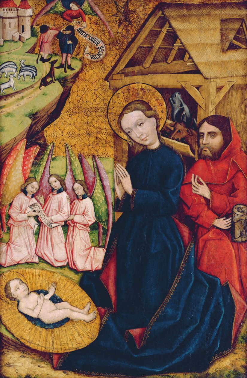 Födelsen, från huvudaltaret i Nemetlipcse, ca 1450 (tempera på trä) av Master from Nemetlipcse