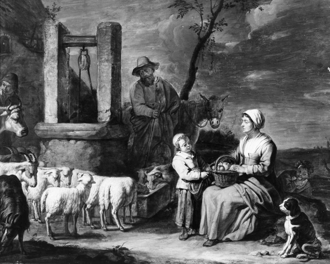 Peasant Family at a Well av Master of the Béguins