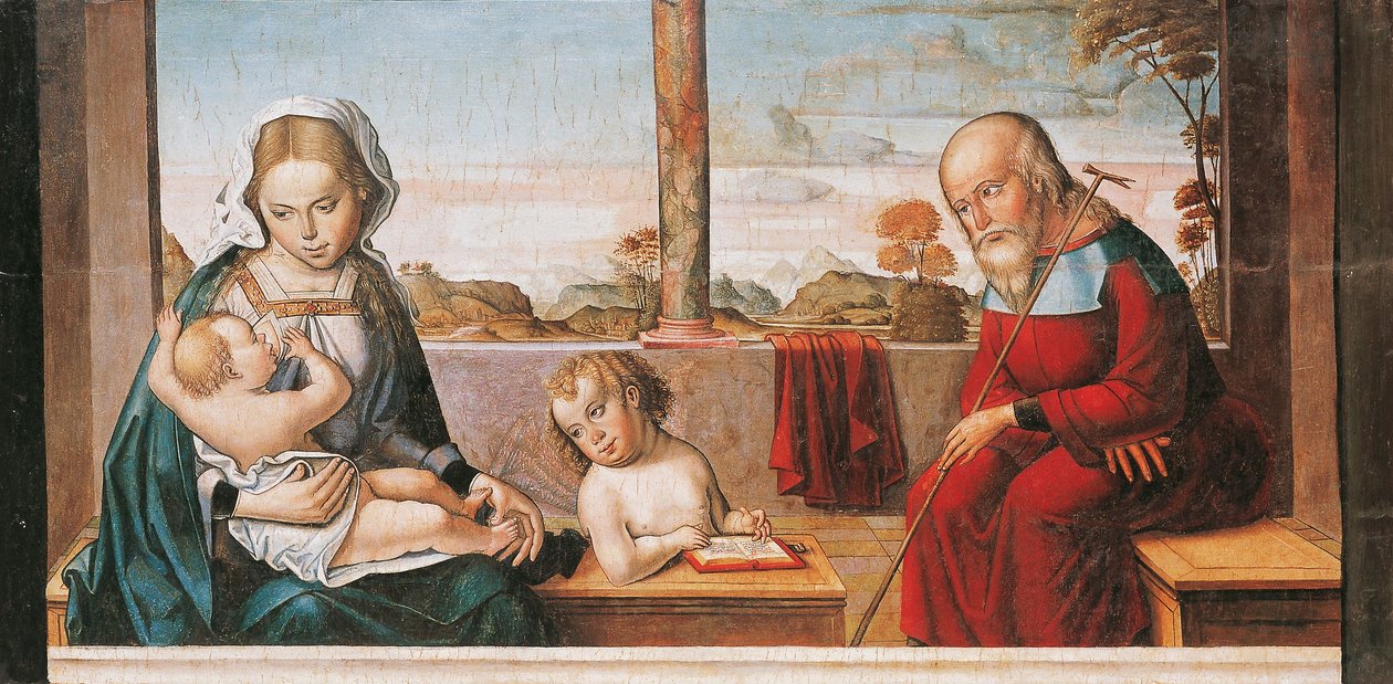 Holy Family with Young Saint John av Master of Astorga