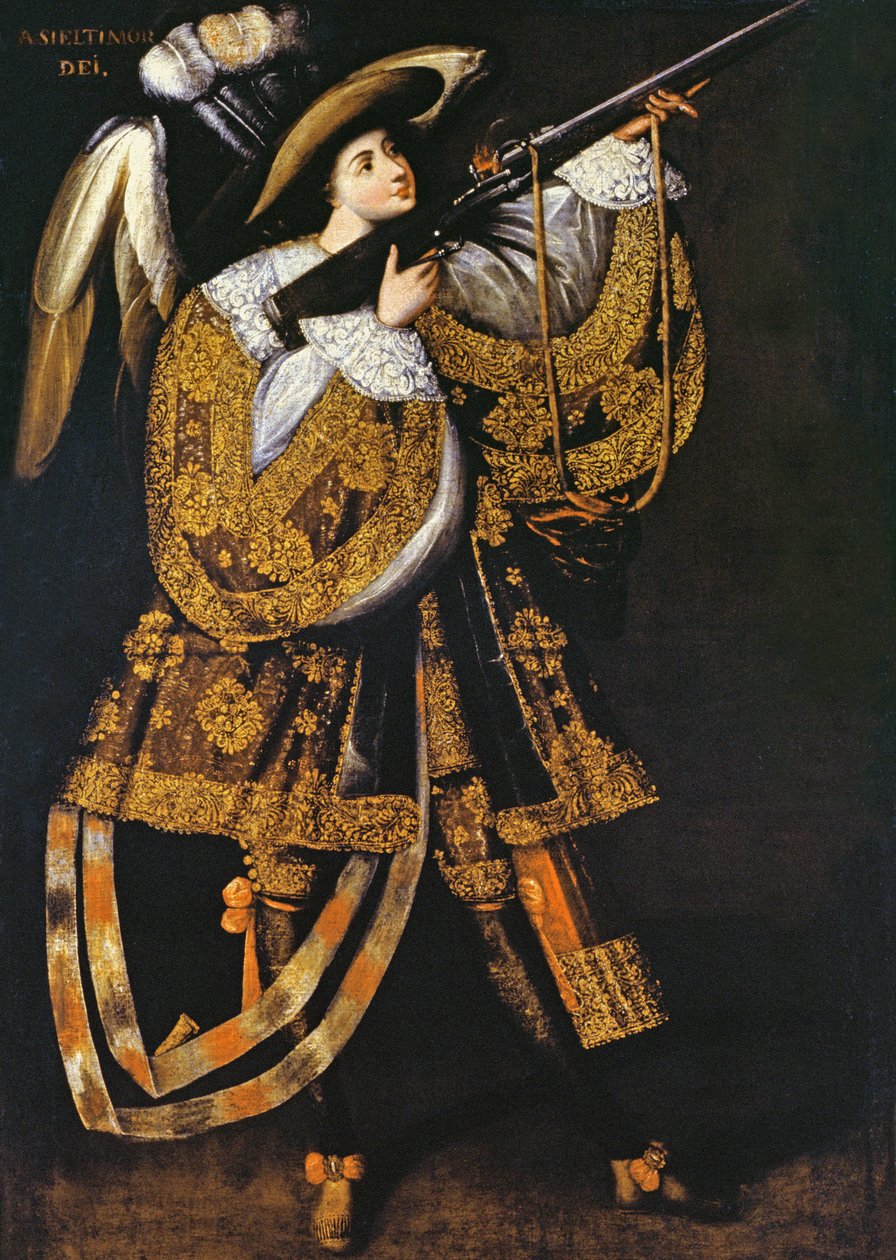 Ängel Arcabucero av Master of Calamarca