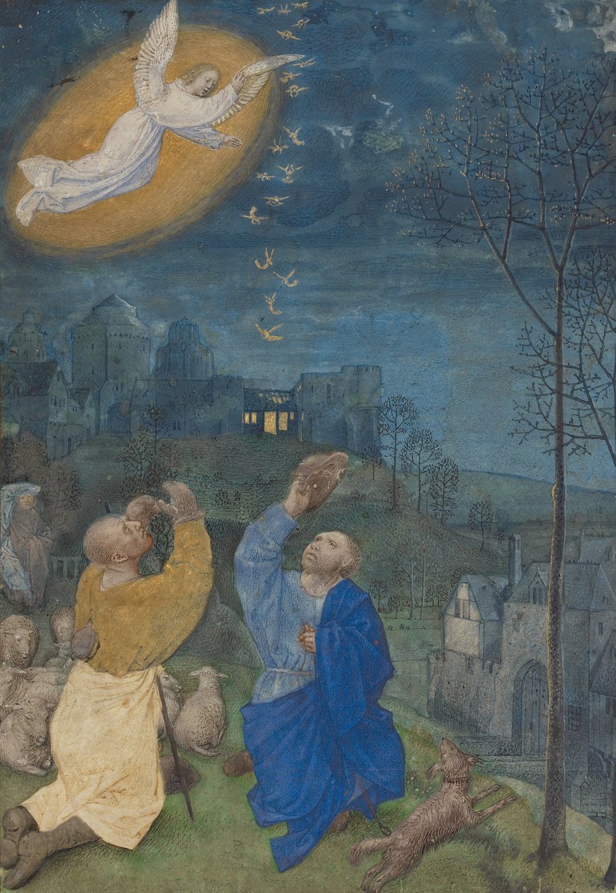 The Annunciation to the Shepherds av Master of Houghton the Miniatures