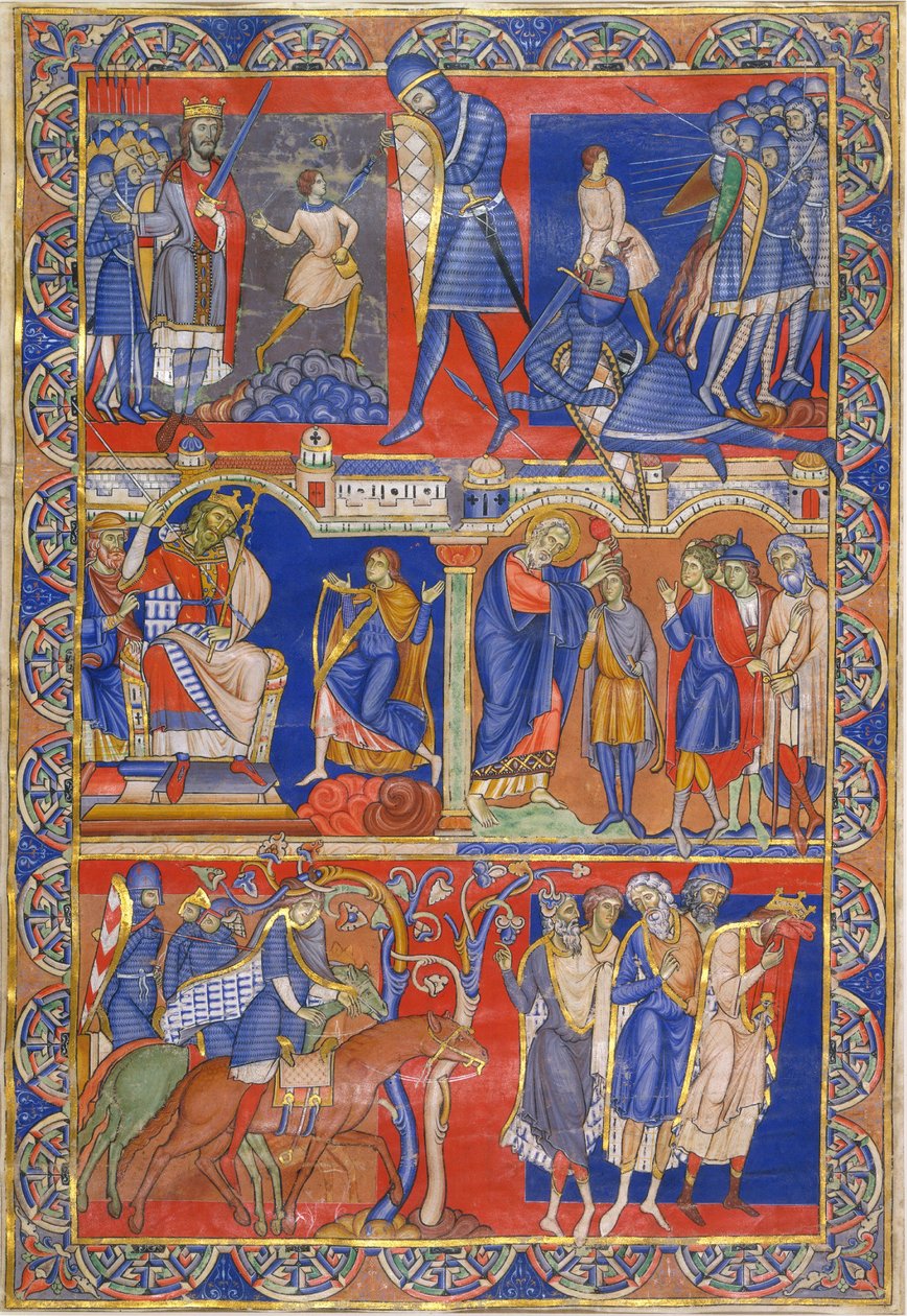 Scenes from the Life of David av Master of Morgan the Leaf