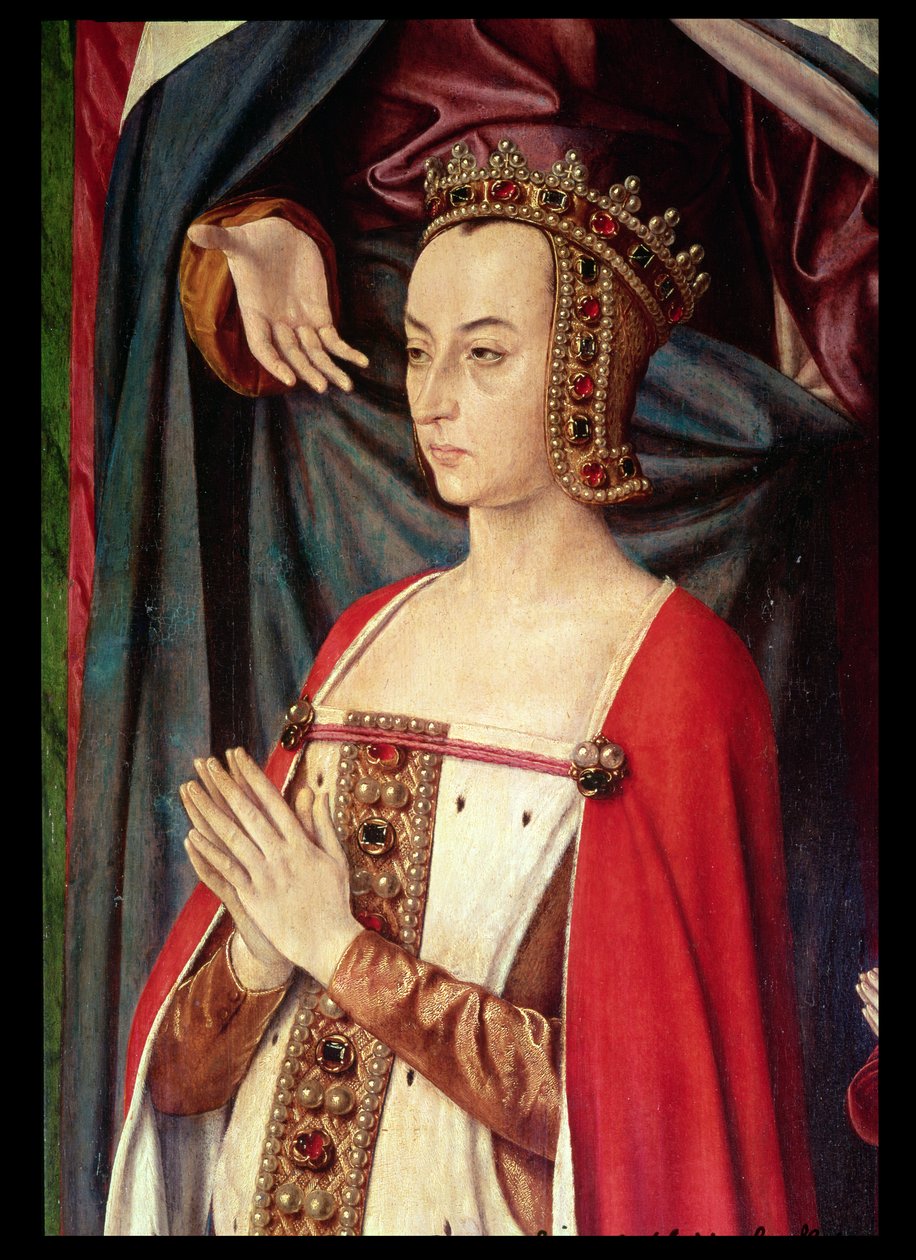 Anne av Frankrike, högra flygeln på Bourbonaltartavlan (detalj) av Master of Moulins