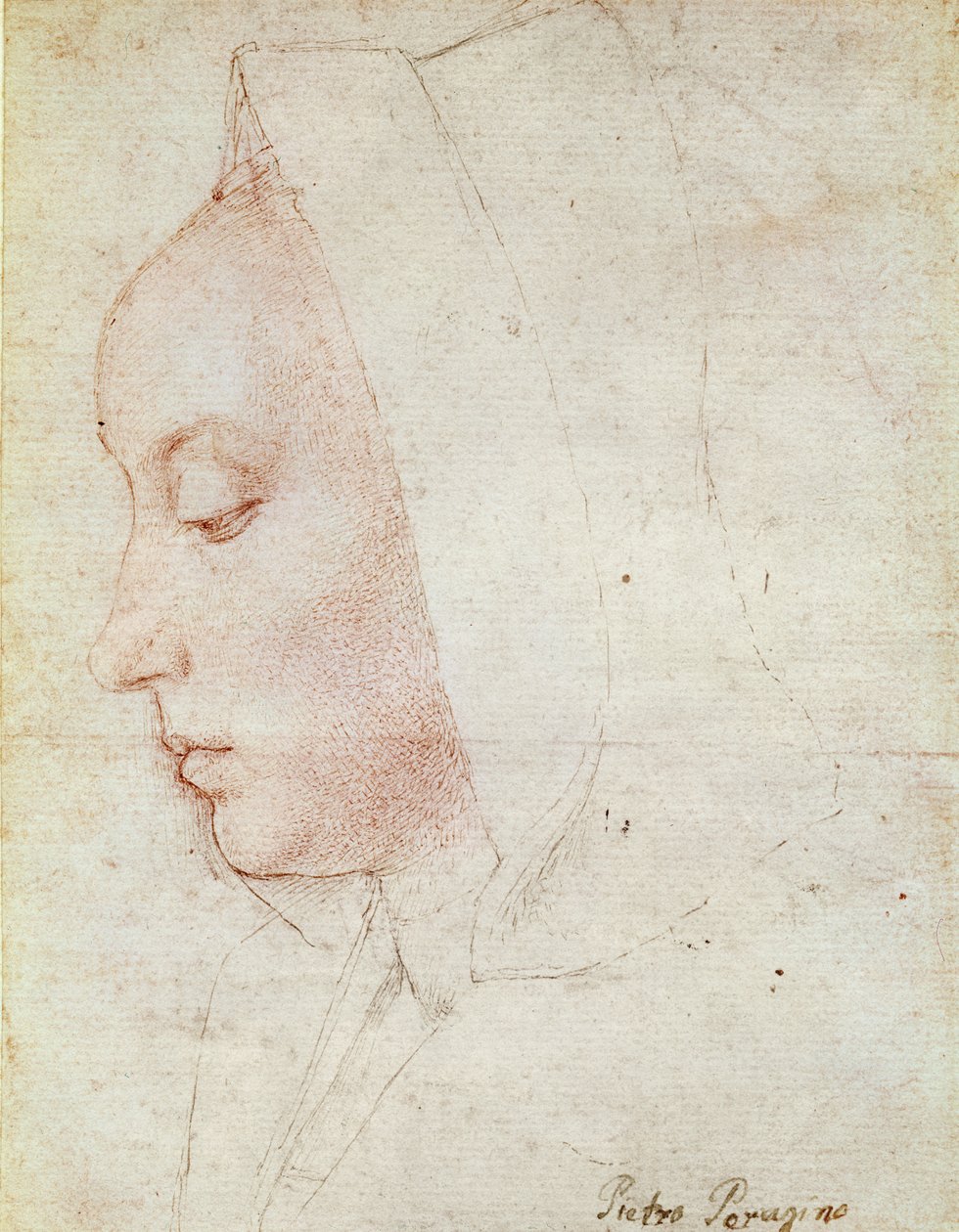 Profil av en kvinna (penna och brunt bläck på papper) av Master of Moulins