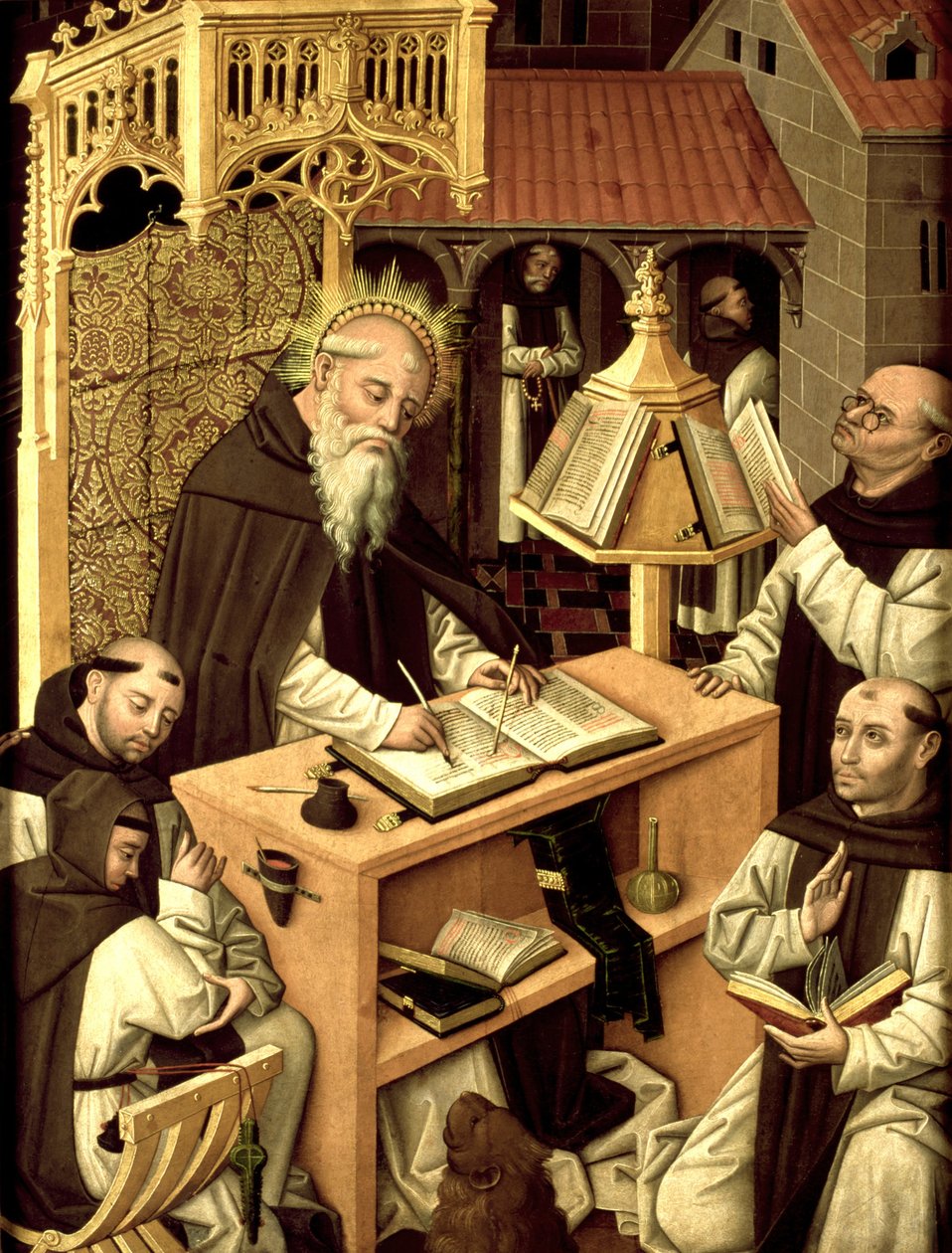 St Jerome in the scriptorium av Master of Parral
